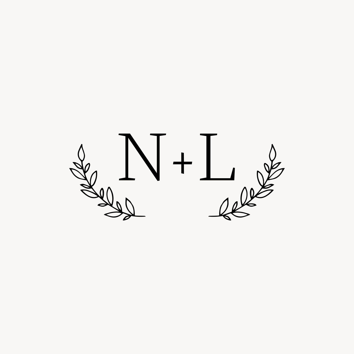 Willow Minimal Botanical Wedding Monogram | Digital Download | Heirloom Seals