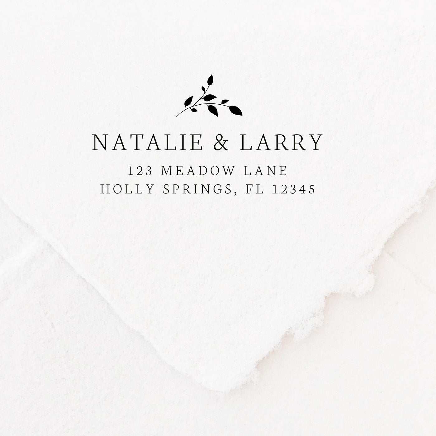 Annabelle Classic Botanical Return Address Rubber Stamp | Brand Packaging Fine Art Handmade Deckled Edge Paper Wedding Stationery Invitations Envelopes | Heirloom Seals