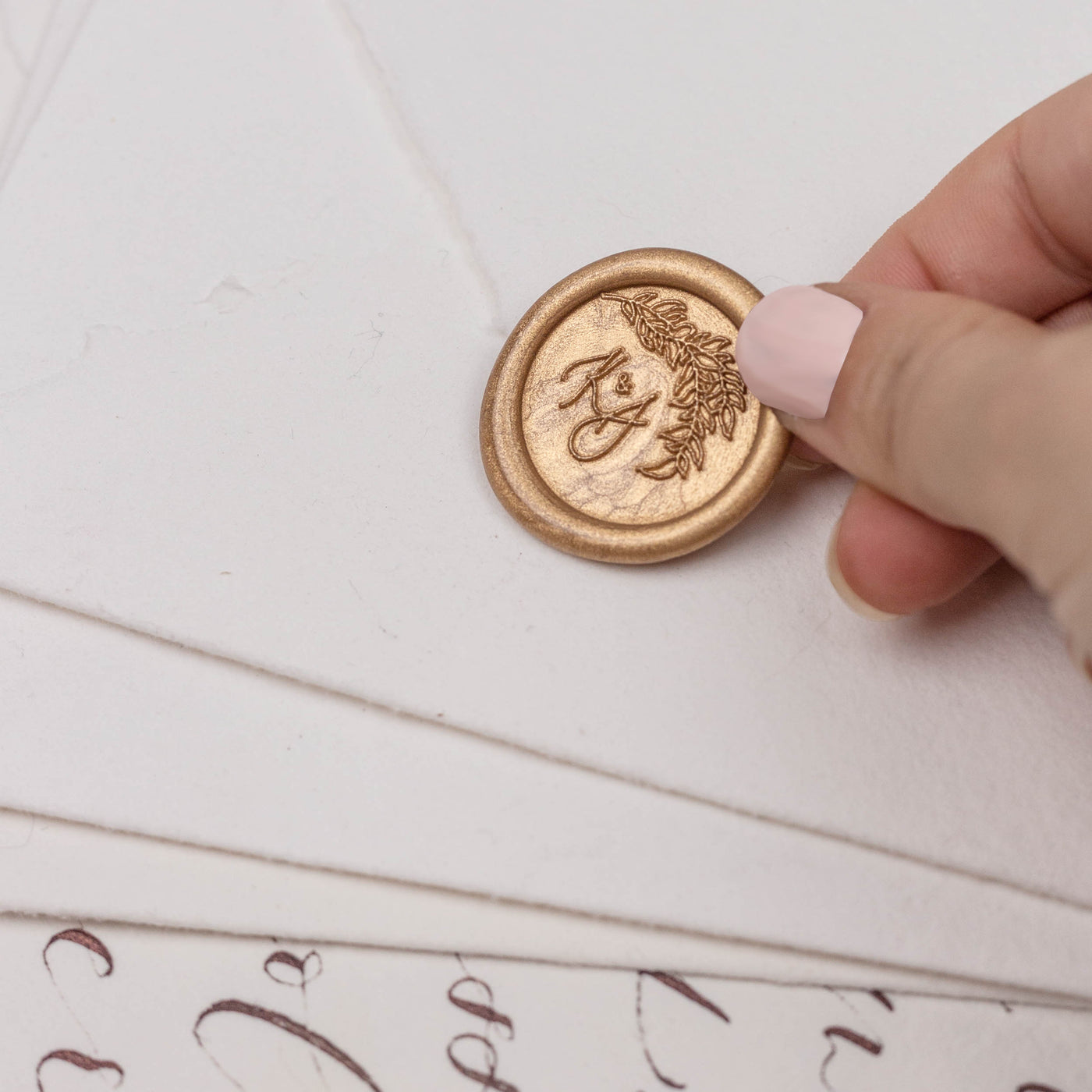 FALLING LEAVES MONOGRAM SELF-ADHESIVE WAX SEALS - AVELINE