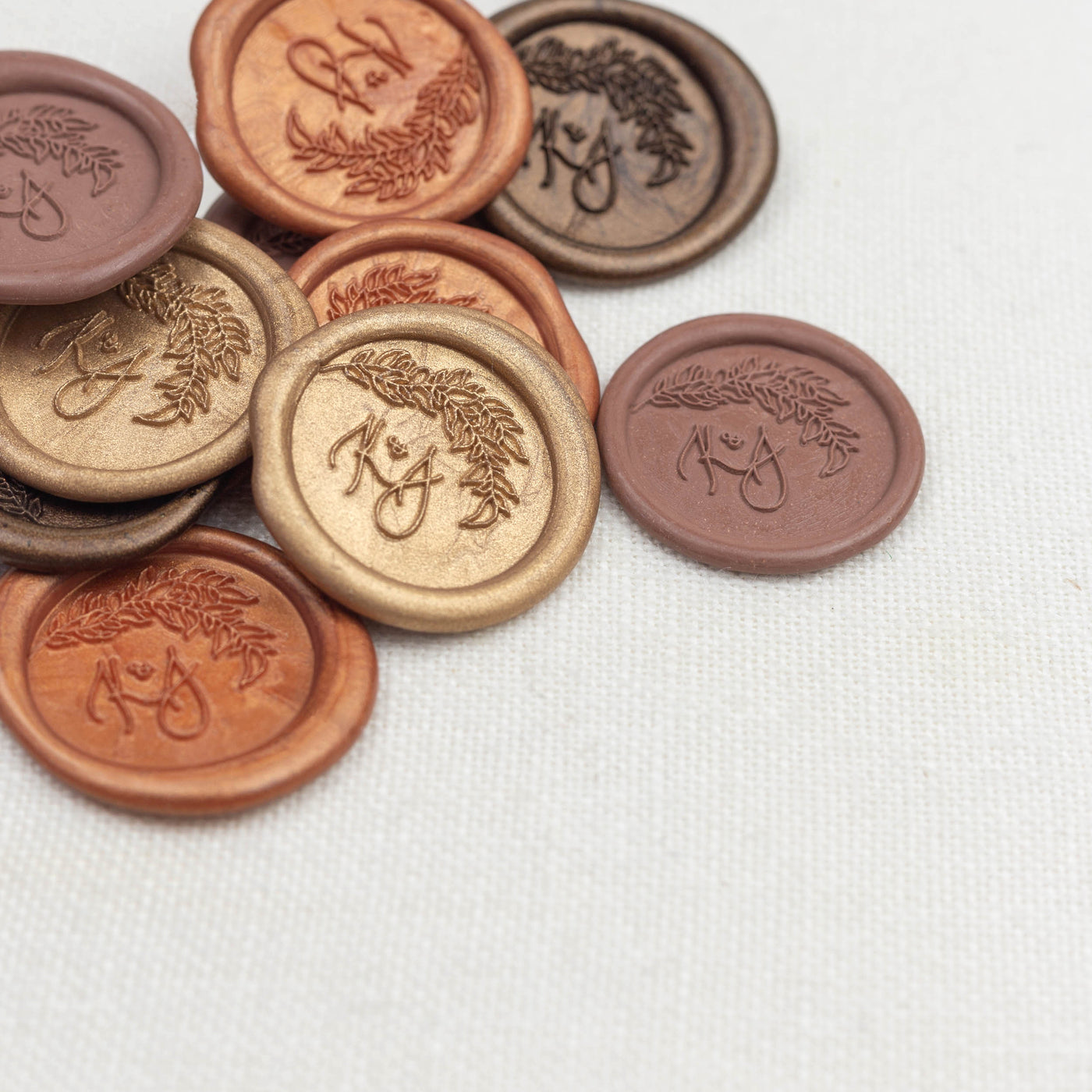 FALLING LEAVES MONOGRAM SELF-ADHESIVE WAX SEALS - AVELINE