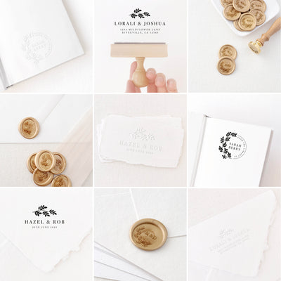 BOTANICAL MONOGRAM SELF-ADHESIVE WAX SEALS - BEATRICE