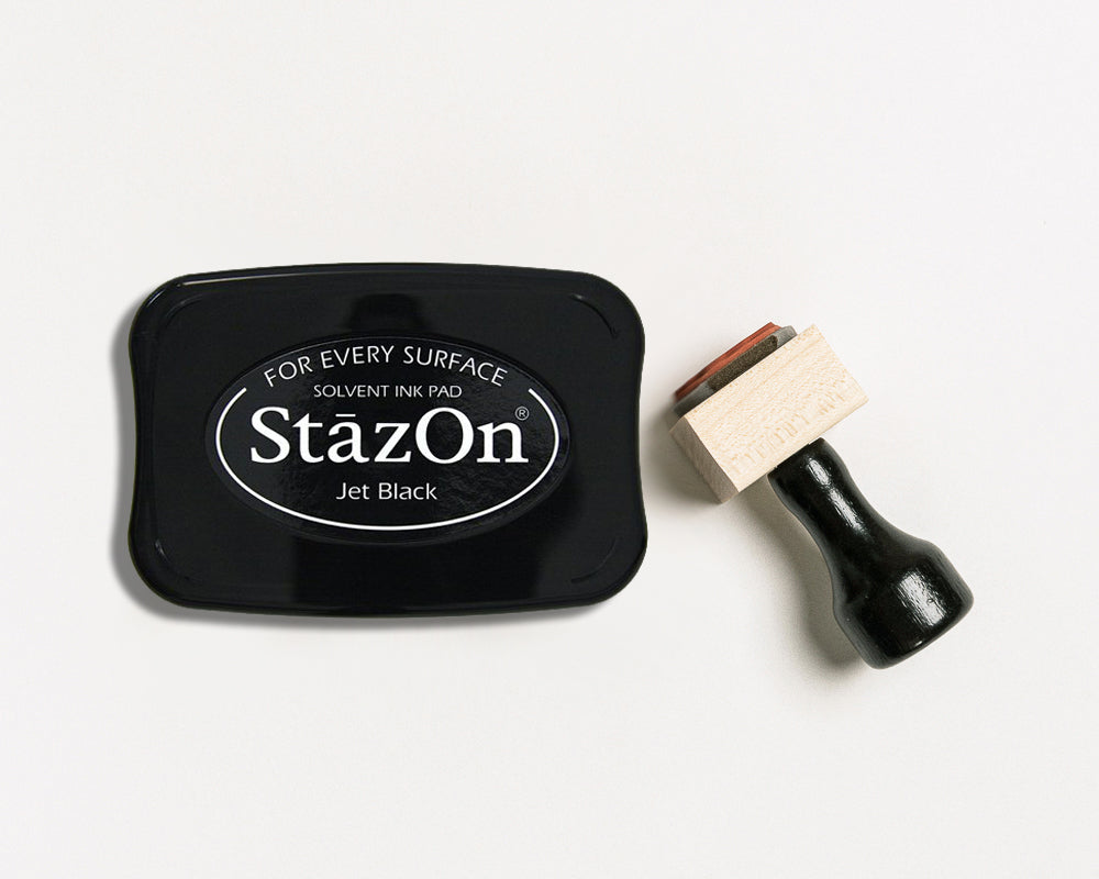 'Jet Black' StazOn Solvent Ink Pad for Rubber Stamps | Heirloom Seals