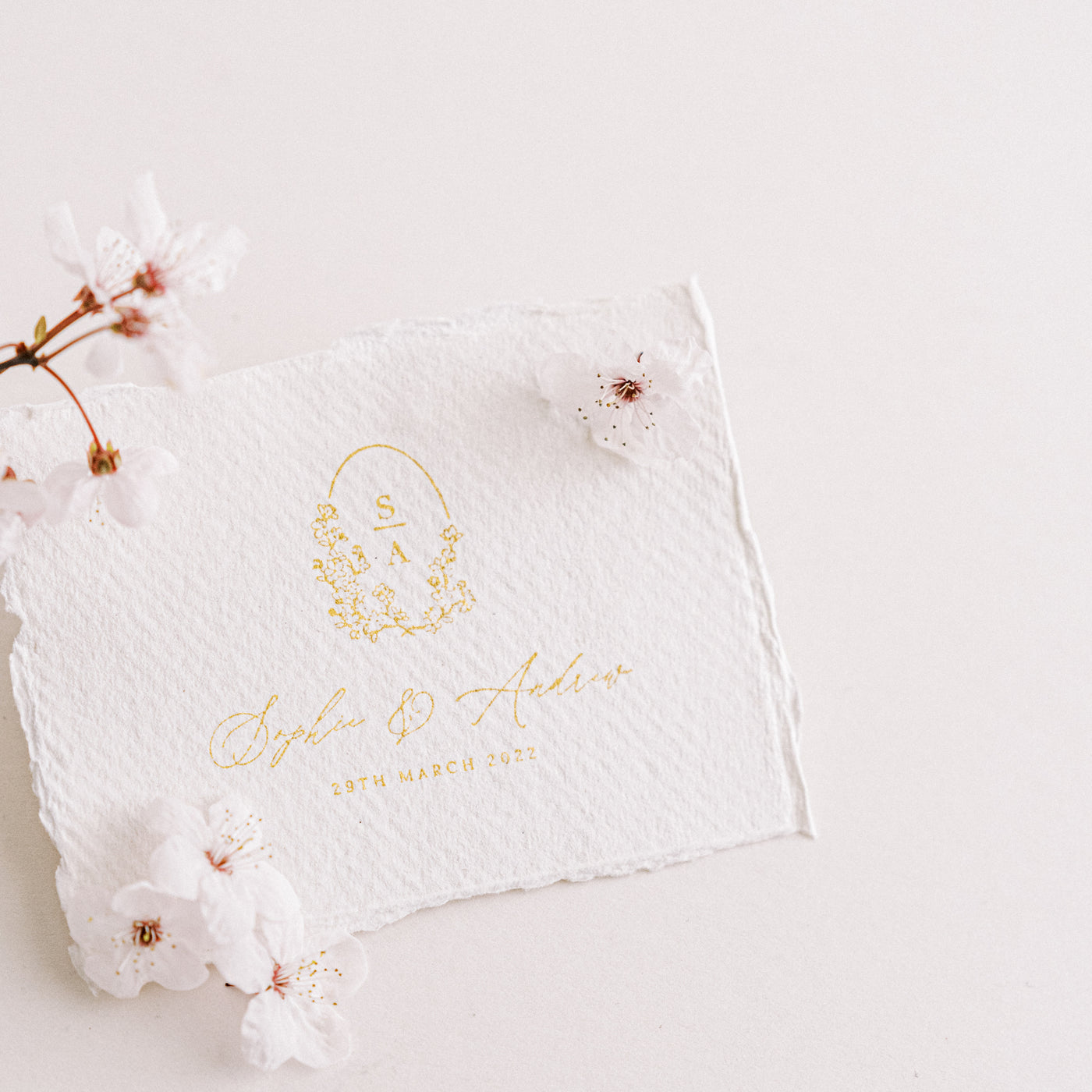 Cherri Cherry Blossom Save The Date Rubber Stamp for Fine Art Wedding Invitations | 'Sakura' Cherry Blossom Embellishments for Blush Pink Spring Wedding | Heirloom Seals