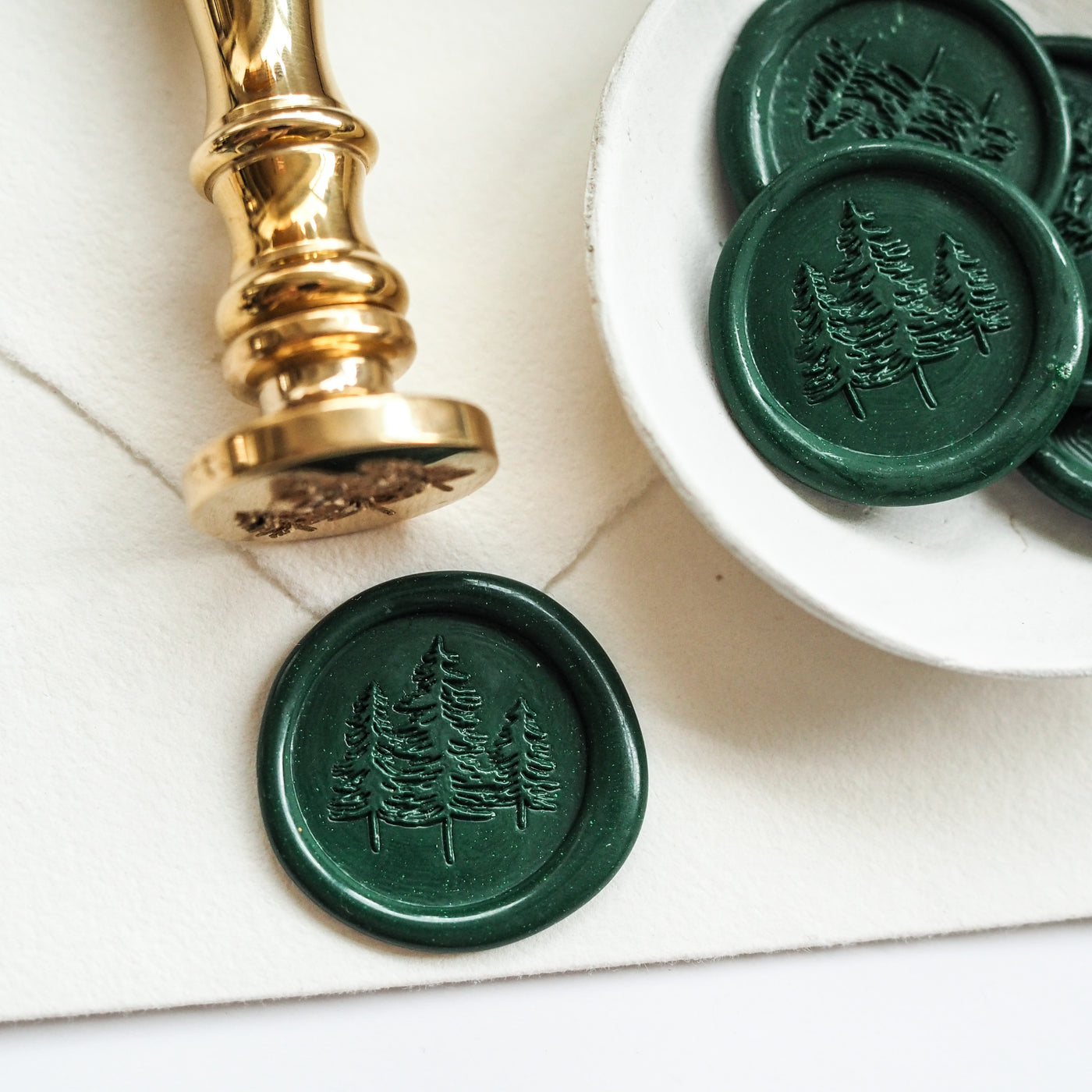 FIR TREE WAX SEAL STAMP - 'BELIEVE' CHRISTMAS COLLECTION