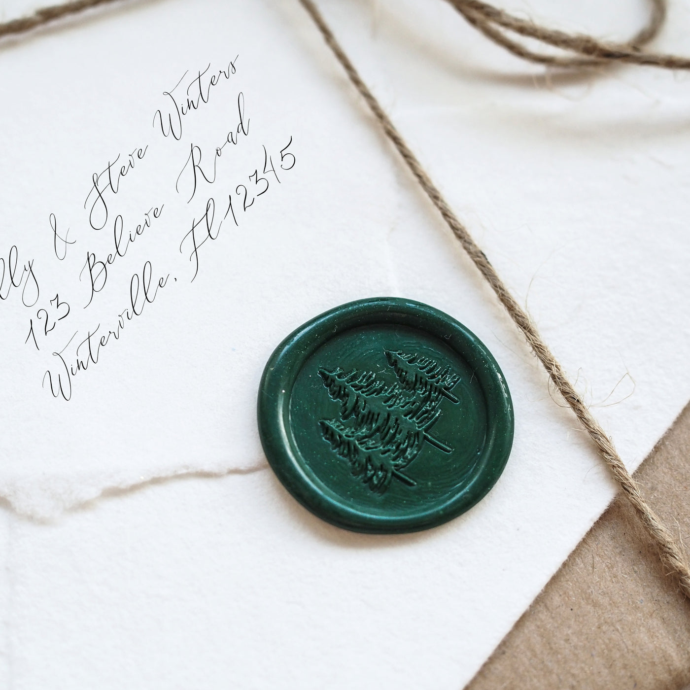 FIR TREE WAX SEAL STAMP - 'BELIEVE' CHRISTMAS COLLECTION