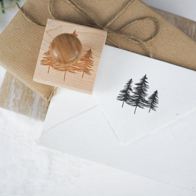 Festive Fir Tree Rubber Stamp | Believe Christmas Collection | Heirloom Seals