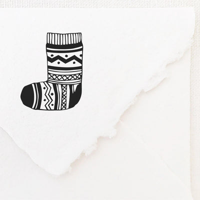 CHRISTMAS STOCKING RUBBER STAMP | 'BELIEVE' CHRISTMAS COLLECTION | HEIRLOOM SEALS