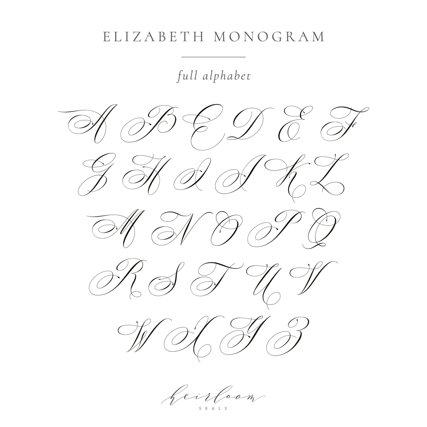 CALLIGRAPHY SCRIPT MONOGRAM EMBOSSER - ELIZABETH