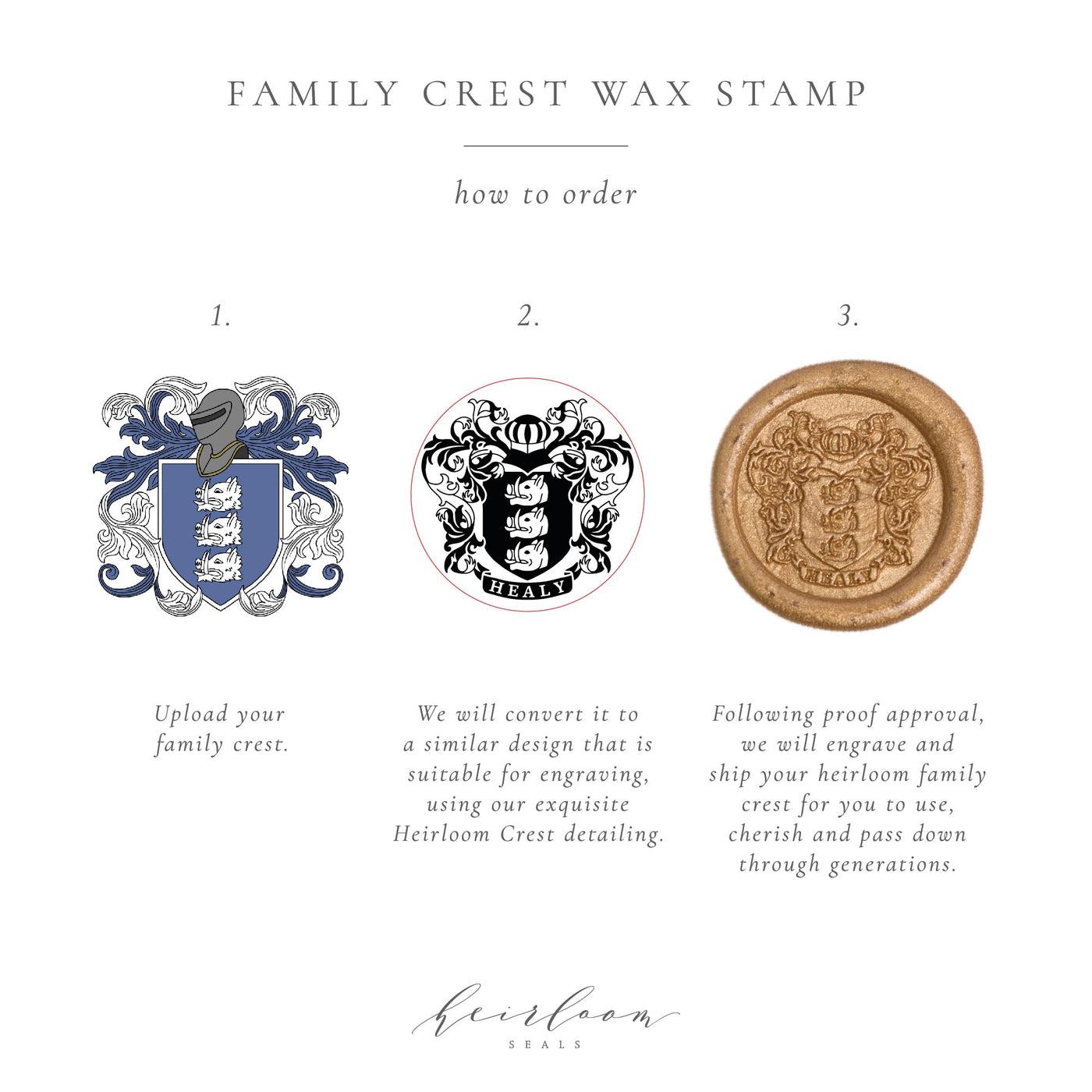 Family Crest Wax Seal | Heraldic Crest Wax Seal | Clan Crest Wax Seal | Heirloom Seals
