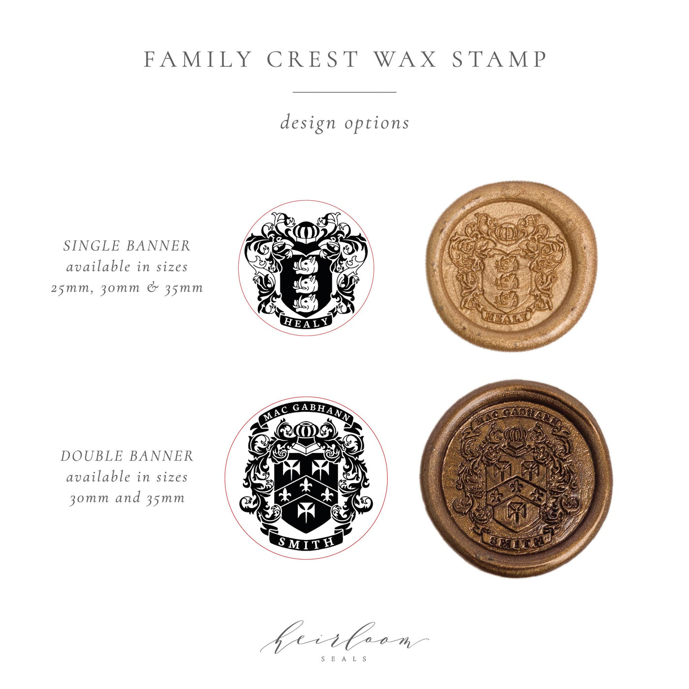 Family Crest Wax Seal | Heraldic Crest Wax Seal | Clan Crest Wax Seal | Heirloom Seals