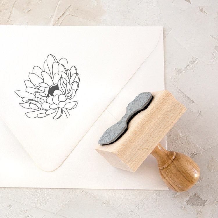 Flower Botanical Rubber Stamp for Fine Art Wedding Invitations | Heirloom Seals