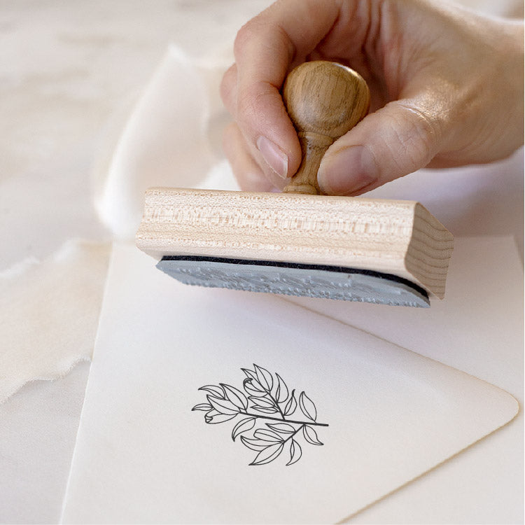 Magnolia Leaf Botanical Rubber Stamp for Fine Art Wedding Invitations | Heirloom Seals