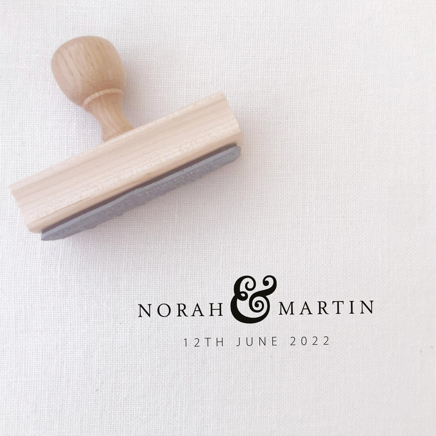 Georgina Classic Save The Date Rubber | Custom Rubber Stamp Wood for Luxe Packaging & Fine Art Wedding Invitation Stationery | Heirloom Seals