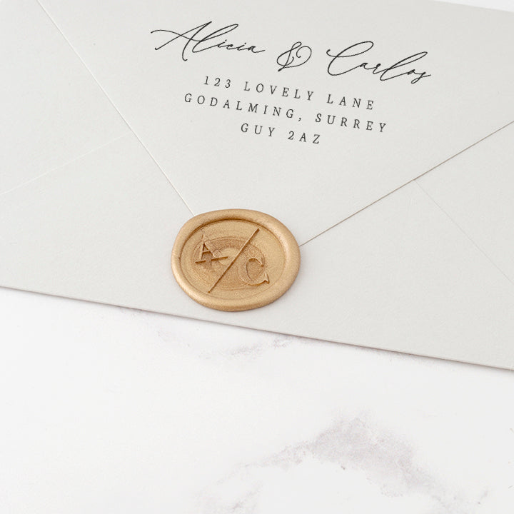 Gold Minimal Monogram Wax Seal | Heirloom Seals