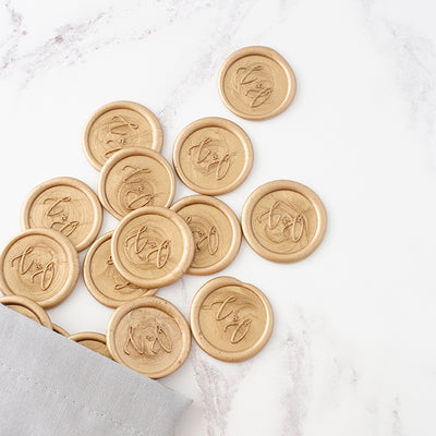 BEAUTIFUL SCRIPT MONOGRAM SELF-ADHESIVE WAX SEALS - JULIETTE