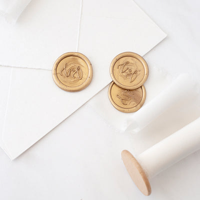 BEAUTIFUL SCRIPT MONOGRAM SELF-ADHESIVE WAX SEALS - JULIETTE