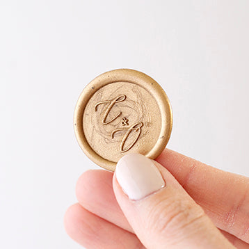 BEAUTIFUL SCRIPT MONOGRAM SELF-ADHESIVE WAX SEALS - JULIETTE