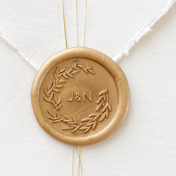 BOTANICAL MONOGRAM SELF-ADHESIVE WAX SEALS - JASMINE