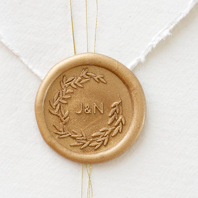 BOTANICAL MONOGRAM SELF-ADHESIVE WAX SEALS - JASMINE