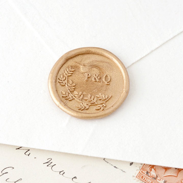 BOTANICAL MONOGRAM SELF-ADHESIVE WAX SEALS - BEATRICE