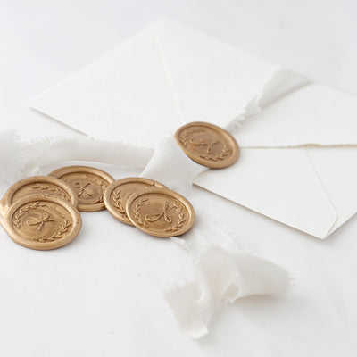 BOTANICAL MONOGRAM SELF-ADHESIVE WAX SEALS - PIPPA