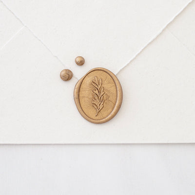 OLIVE BRANCH - SELF ADHESIVE WAX SEALS OVAL