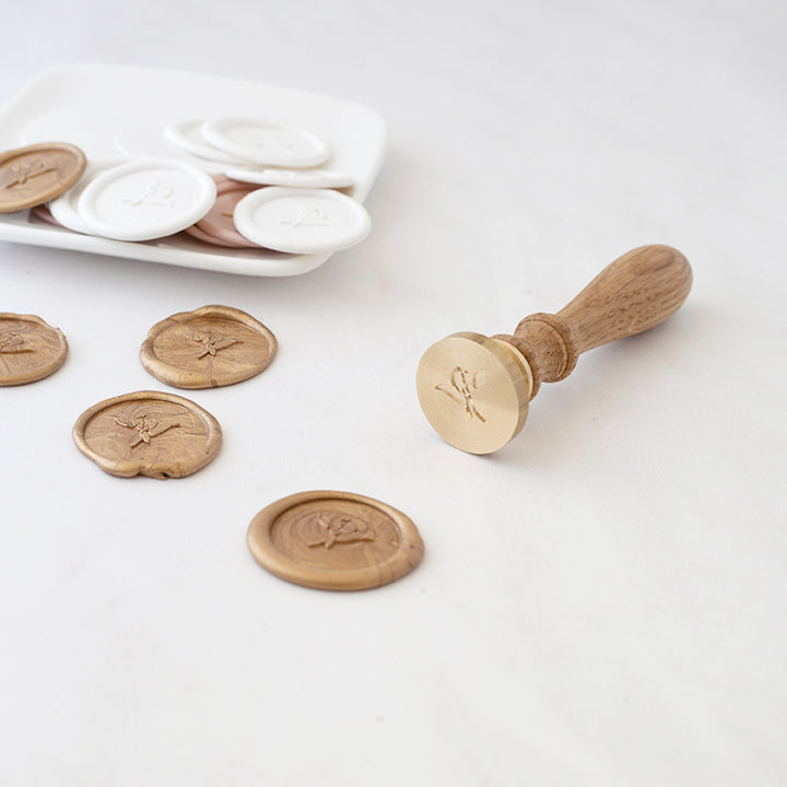 Heirloom Peony Brass Handle Wax Seal Set Heirloom Peony Brass Handle Wax Seal Set