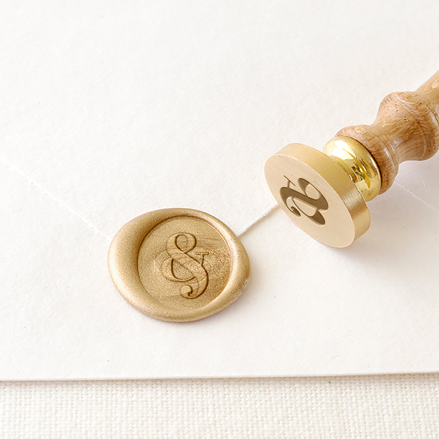 Harper Ampersand Gold Wax Seals & Stamp For Fine Art Weddings & Custom Brand Packaging | Heirloom Seals