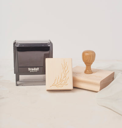 Wooden Block Rubber Stamp With Handle and Self Inking | Heirloom Seals