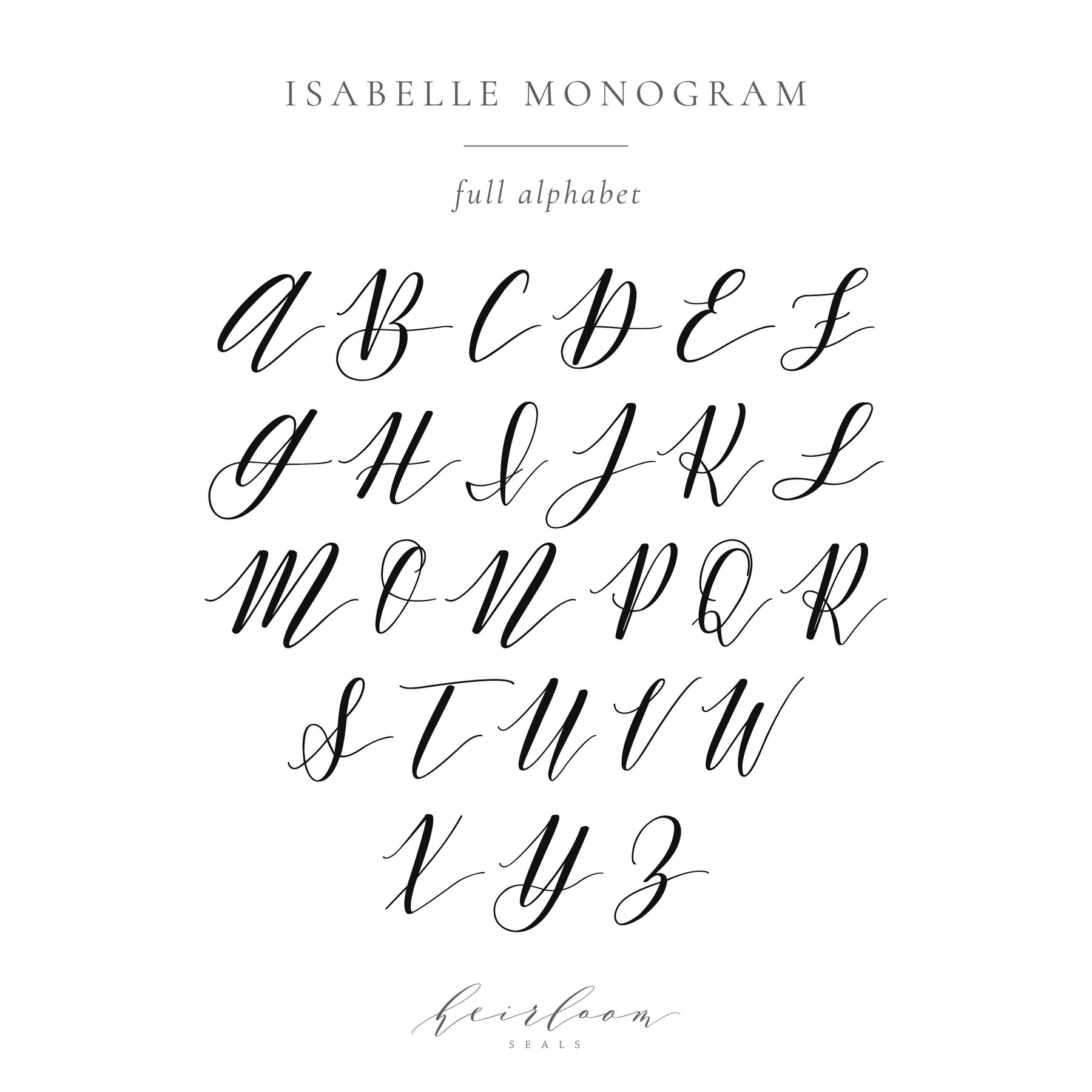 Ysabelle Lettering CALLIGRAPHY SCRIPT MONOGRAM EMBOSSER - ISABELLE – Heirloom Seals