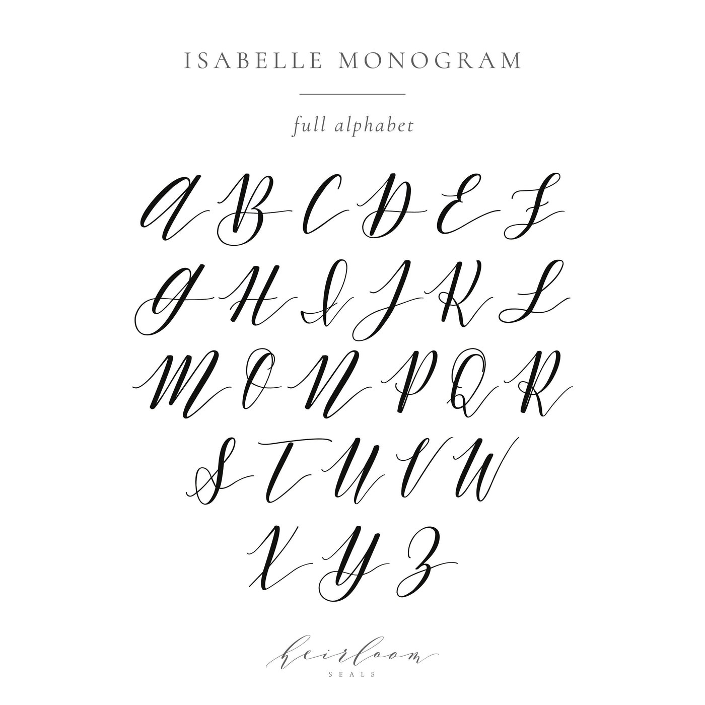 CALLIGRAPHY SCRIPT MONOGRAM SELF-ADHESIVE WAX SEALS - ISABELLE