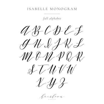 CALLIGRAPHY SCRIPT MONOGRAM SELF-ADHESIVE WAX SEALS - ISABELLE