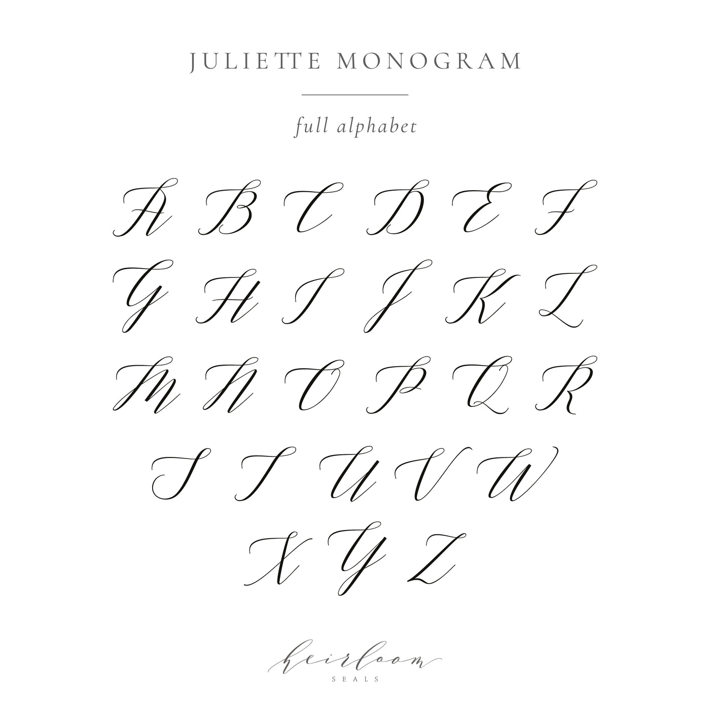 BEAUTIFUL SCRIPT MONOGRAM SELF-ADHESIVE WAX SEALS - JULIETTE