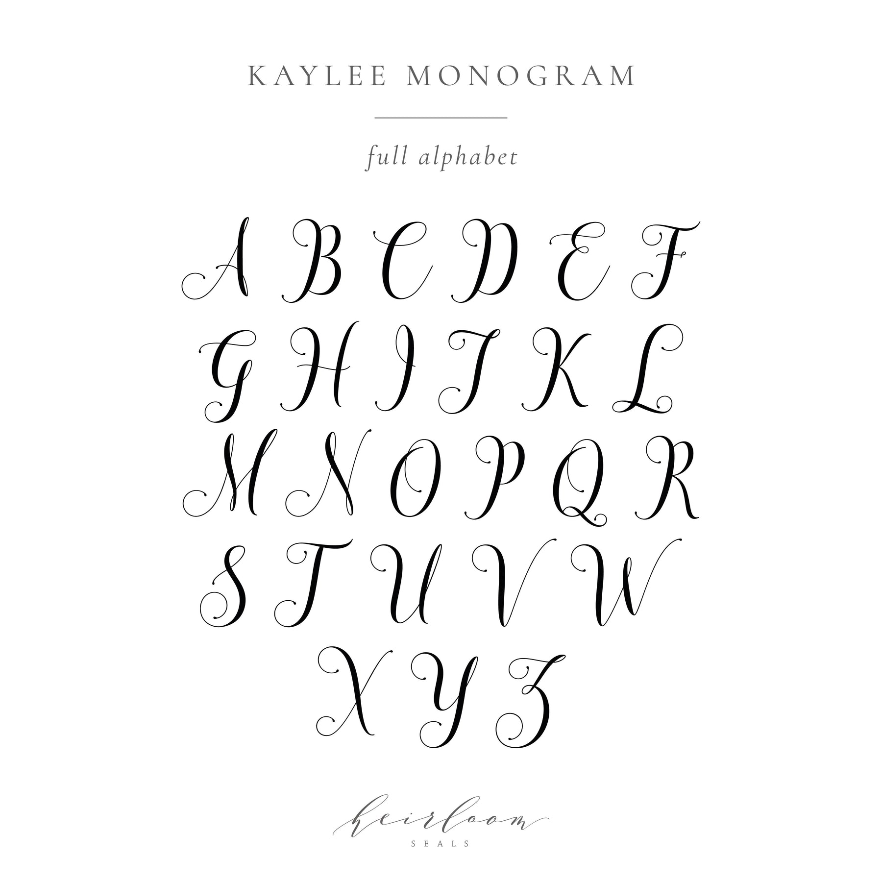 Monogram Letter Kelly ELEGANT MONOGRAM RUBBER STAMP - KAYLEE – Heirloom Seals