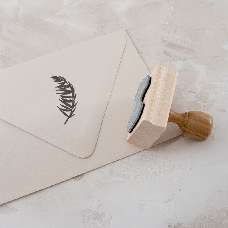 Leaf Rubber Stamp for Fine Art Wedding Invitations | Heirloom Seals