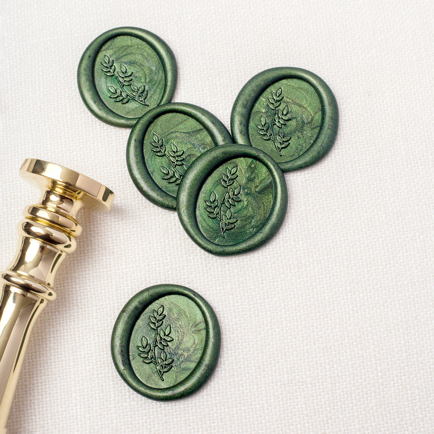 BOTANICAL EMBELLISHMENT OVAL WAX SEAL STAMP - BEATRICE