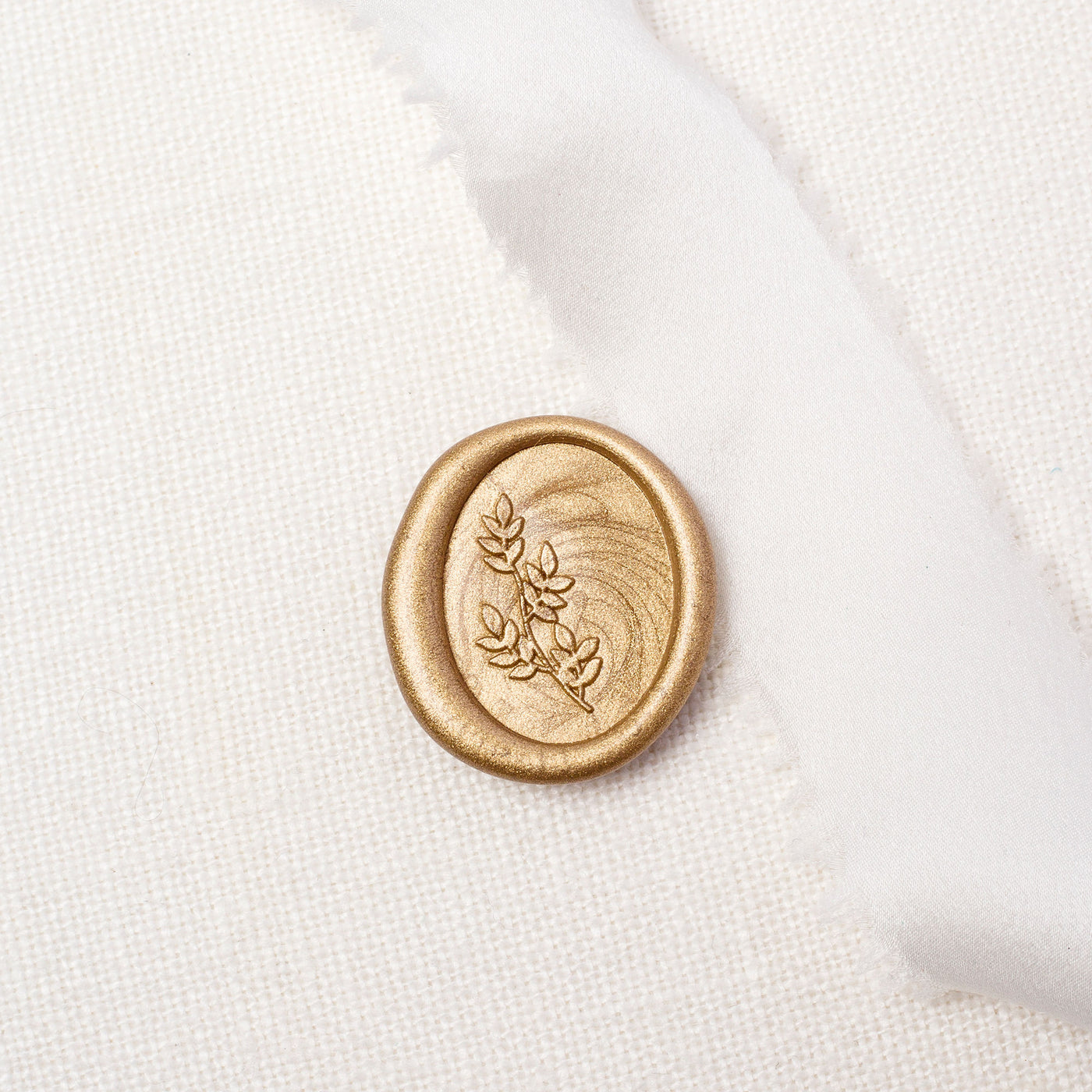 Beatrice Botanical Embellishment Gold Self-Adhesive Wax Seals For Fine Art Wedding Invitations | Heirloom Seals