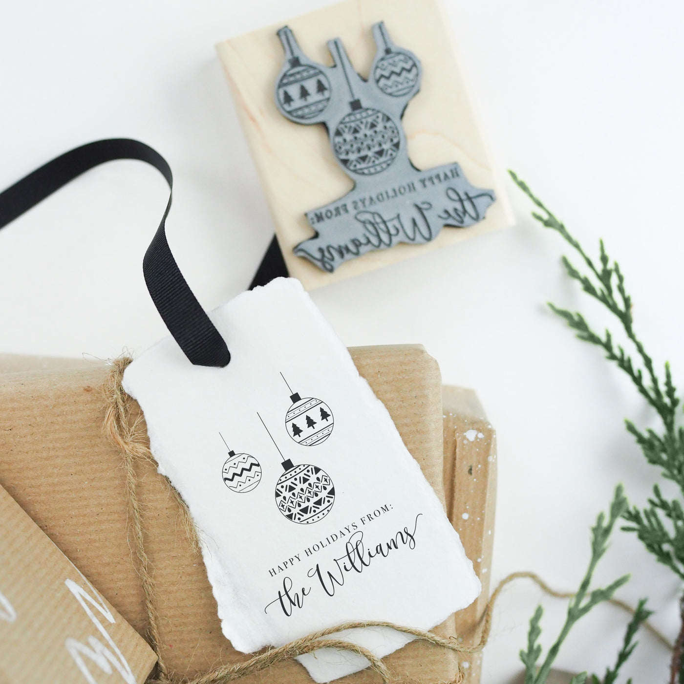 BAUBLES RUBBER STAMP | 'BELIEVE' CHRISTMAS COLLECTION | HEIRLOOM SEALS