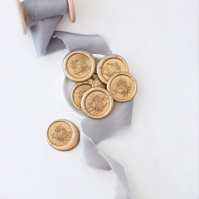 WREATH BOTANICAL EMBELLISHMENT SELF-ADHESIVE WAX SEALS - PENELOPE