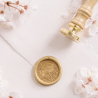 CONTEMPORARY CHERRY BLOSSOM WAX SEAL STAMP - PINK LACE