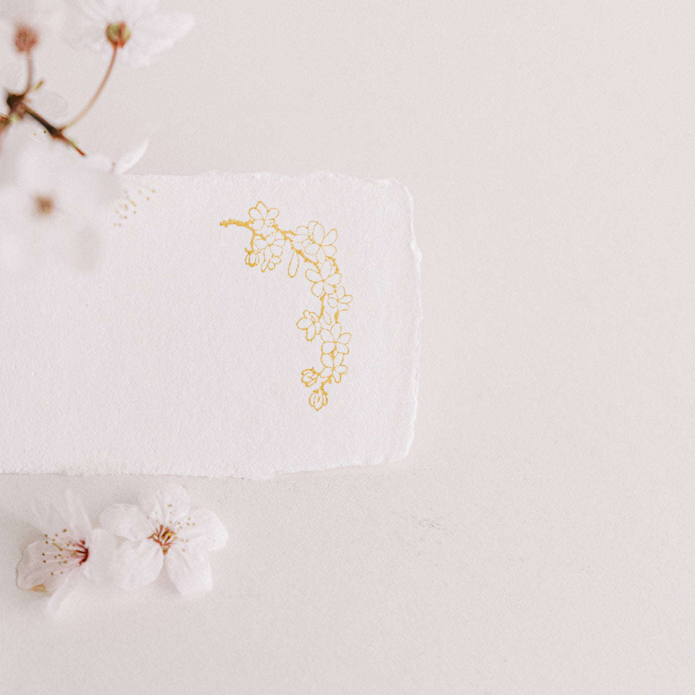 Pink Pearl Cherry Blossom Rubber Stamp for Fine Art Wedding Invitations | 'Sakura' Cherry Blossom Embellishments for Blush Pink Spring Wedding | Heirloom Seals