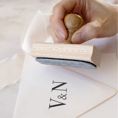 Elegant Classic Monogram Rubber Stamp for Fine Art Weddings | Heirloom Seals 