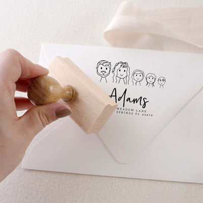 CUSTOM CHARACTER RETURN ADDRESS RUBBER STAMP