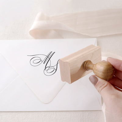 Calligraphy Script Monorgam Rubber Stamps for Fine Art Weddings | Heirloom Seals