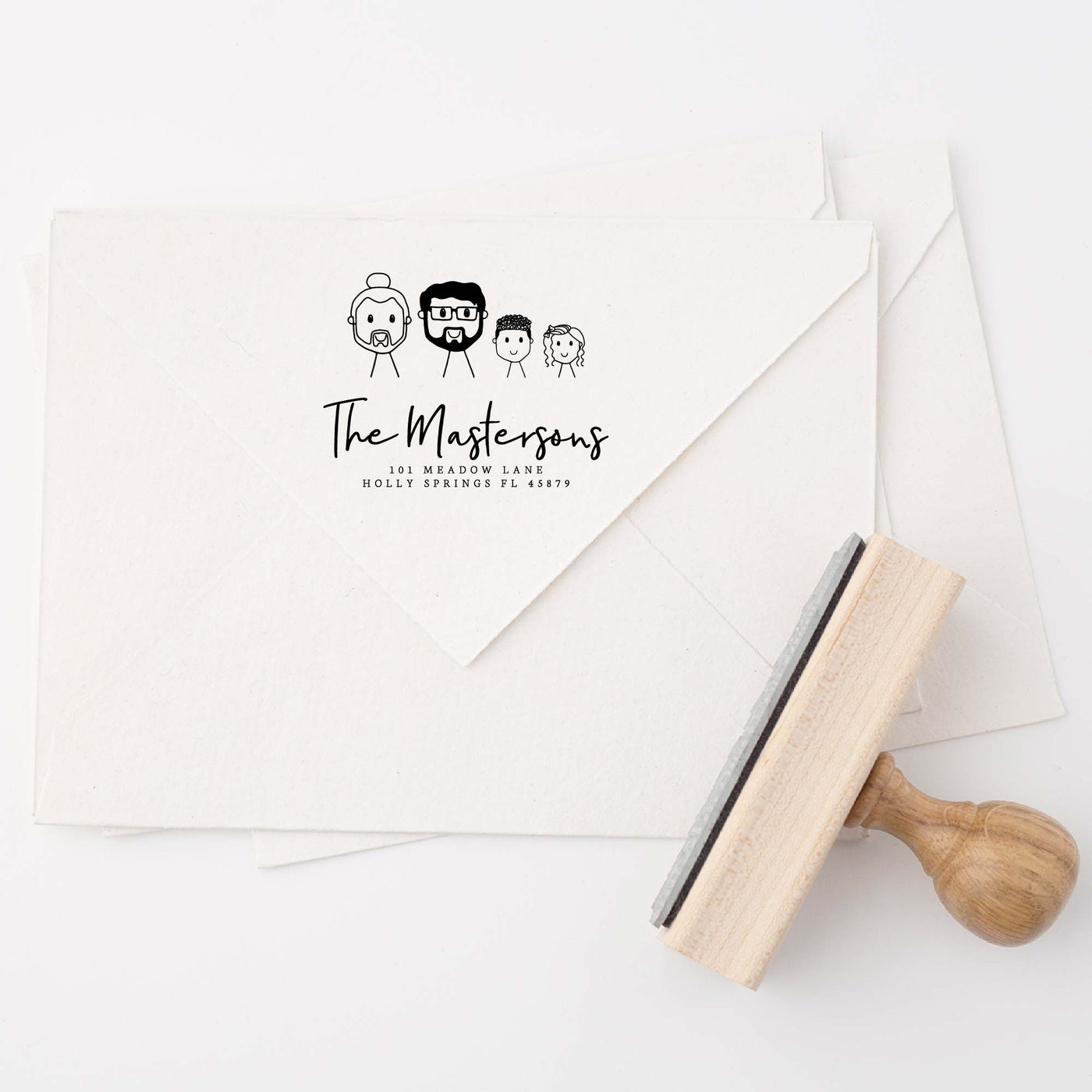 CUSTOM CHARACTER RETURN ADDRESS RUBBER STAMP