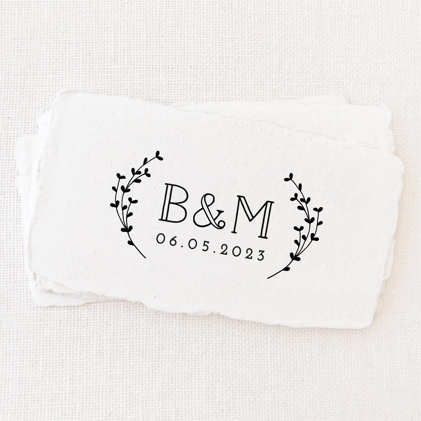 CLASSIC BOTANICAL SAVE THE DATE RUBBER STAMP - PENELOPE