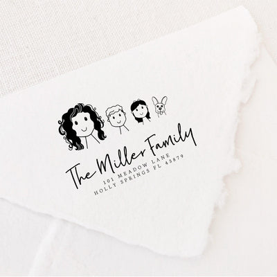 CUSTOM CHARACTER RETURN ADDRESS RUBBER STAMP