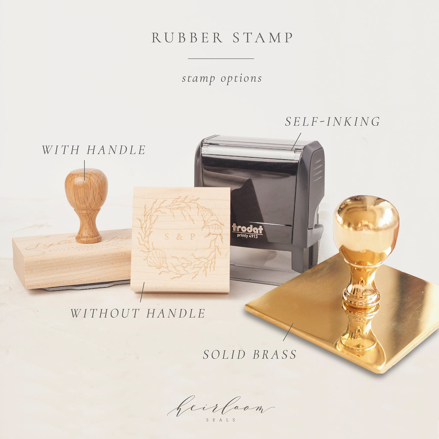Wooden, Trodat and solid brass rubber stamp gift options for Christmas 2022
