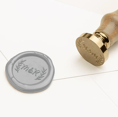 BOTANICAL MONOGRAM SELF-ADHESIVE WAX SEALS - NATALIE