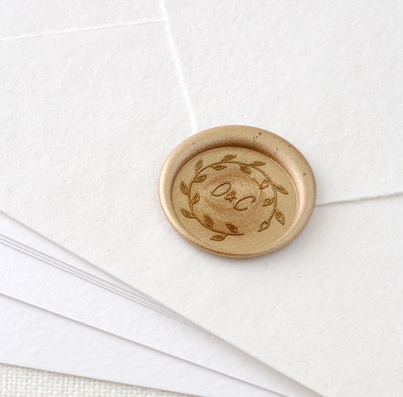 Sadie Botanical Calligraphy Monogram Gold Self-Adhesive Wax seal Stickers for Fine Art Wedding Stationery Invitations and Custom Luxe Brand Packaging | Heirloom Seals